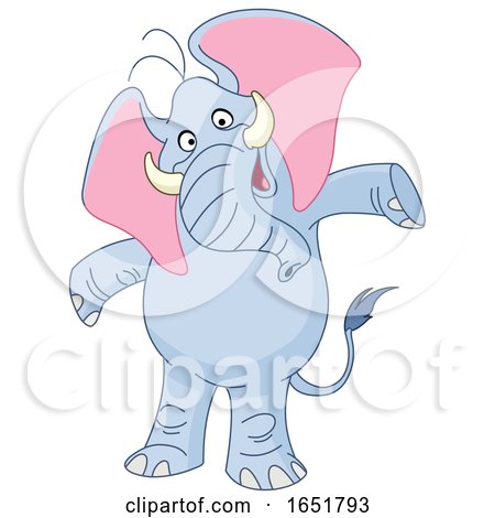Cartoon Happy Elephant with Open Arms by yayayoyo