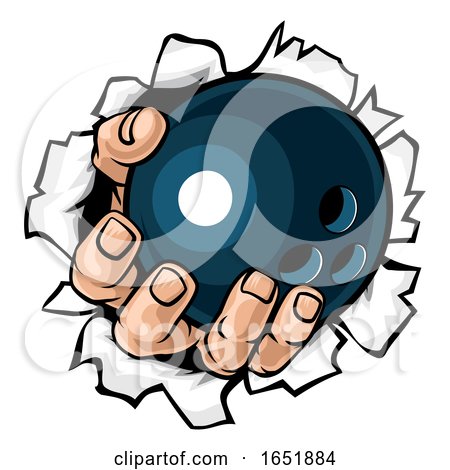 Bowling Ball Hand Tearing Background by AtStockIllustration