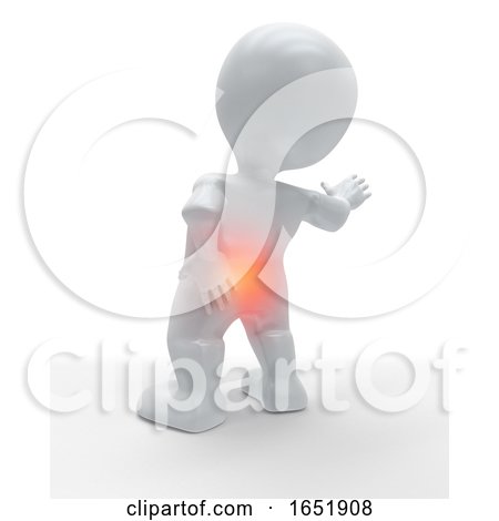 3D Figure with Lower Back Highlighted in Pain by KJ Pargeter