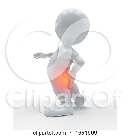 3d Figure with Lower Back Highlighted in Pain by KJ Pargeter