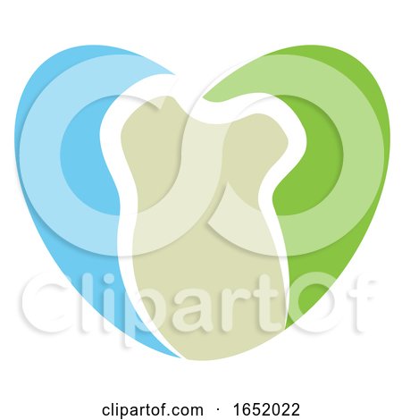 Heart Shaped Green and Blue Tooth Design by Lal Perera