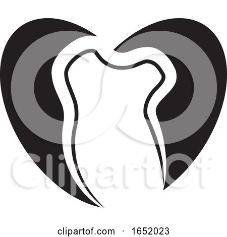 Heart Shaped Black and White Tooth Design by Lal Perera