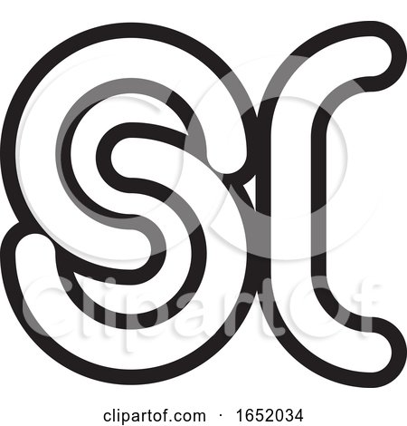 Black and White SC Letter Design by Lal Perera