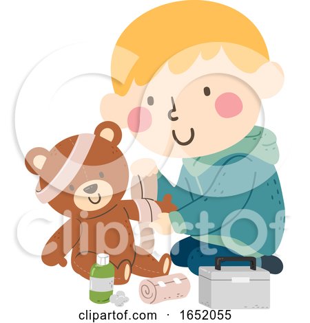Kid Boy Toy Bear Bandage Illustration by BNP Design Studio