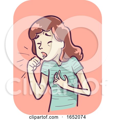 Girl Symptom Cough and Shortness of Breath by BNP Design Studio
