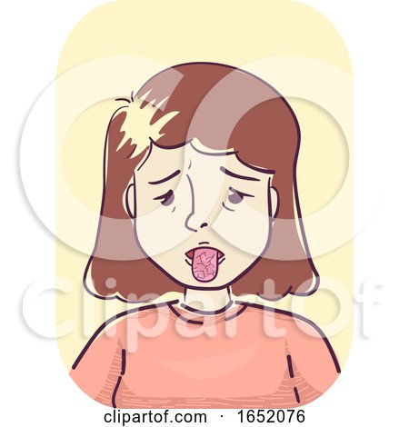 Girl Symptoms Dry Tongue Illustration by BNP Design Studio