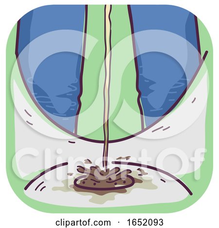 Man Urinate Dark Urine Illustration by BNP Design Studio