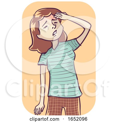 Woman Headache Mild Illustration by BNP Design Studio