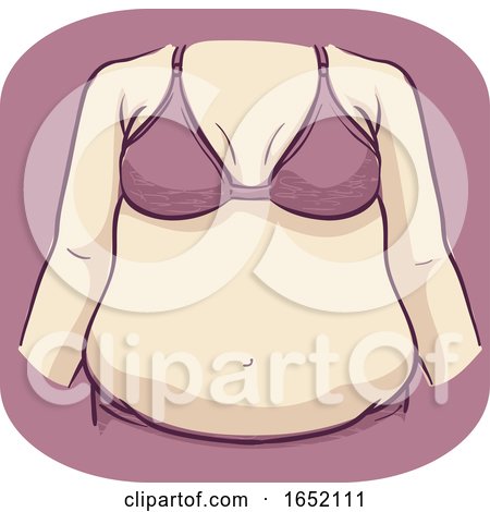 Girl Symptom Increase Abdominal Fat Illustration by BNP Design Studio