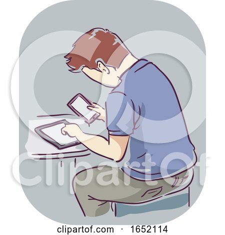 Man Hand Symptom Mobile Addiction Illustration by BNP Design Studio