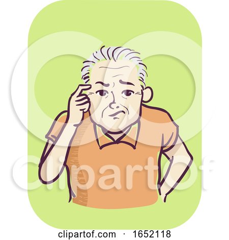 Man Senior Symptom Memory Loss Illustration by BNP Design Studio