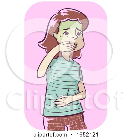 Woman Symptom Nauseated Illustration by BNP Design Studio