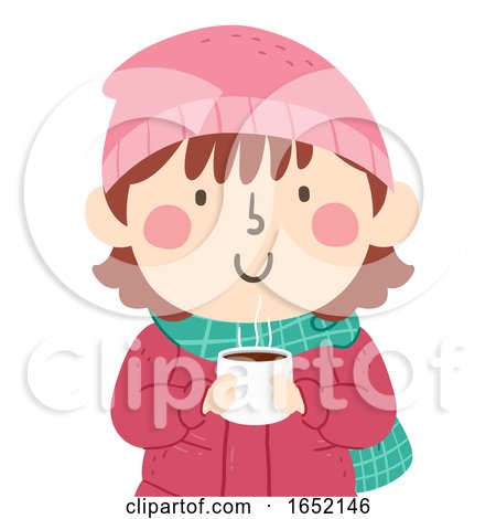 Kid Girl Hot Chocolate Illustration by BNP Design Studio