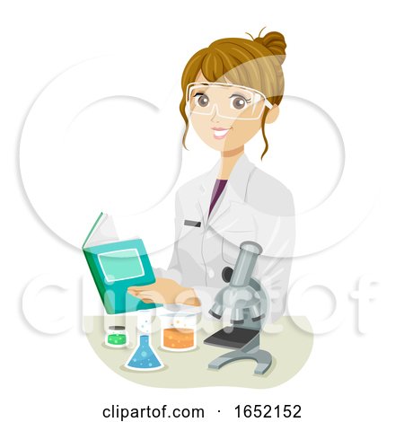 Teen Girl Chemist Student Illustration by BNP Design Studio