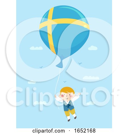 Kid Boy Sweden Balloon Illustration by BNP Design Studio