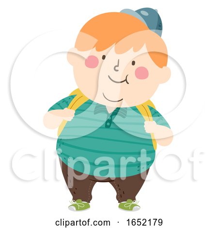 Kid Boy Fat Student Illustration by BNP Design Studio