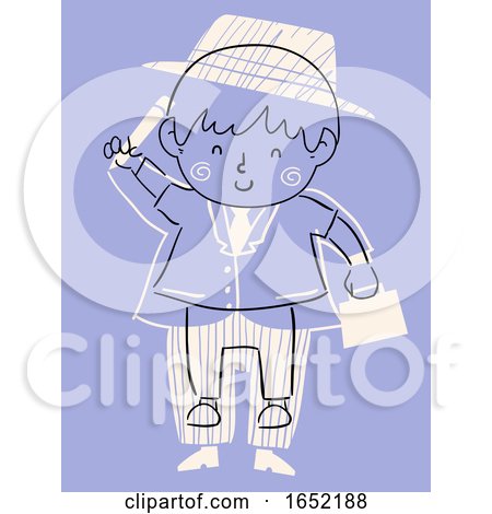 Kid Boy Draw Adult Suit Illustration by BNP Design Studio