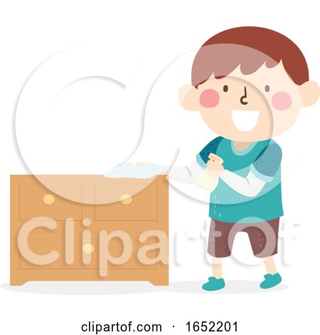 Kid Boy Clean Wipe Cabinet Illustration by BNP Design Studio