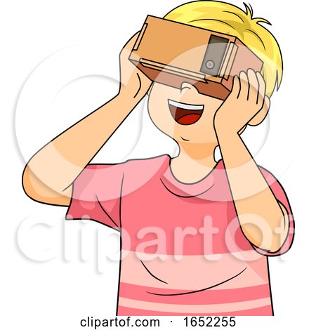 Kid Boy DIY Virtual Reality Glass Illustration by BNP Design Studio