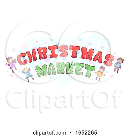 Stickman Kids Christmas Market Text Design by BNP Design Studio