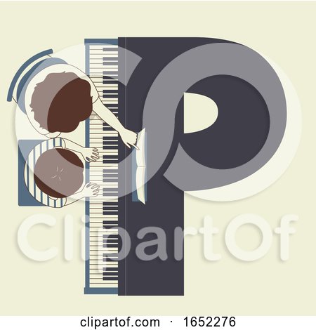 Kids Alphabet School Piano Lesson Illustration by BNP Design Studio