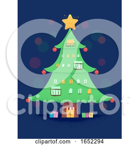 Christmas Tree Building Illustration by BNP Design Studio