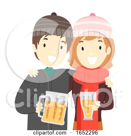 Couple Christmas Beer Illustration by BNP Design Studio