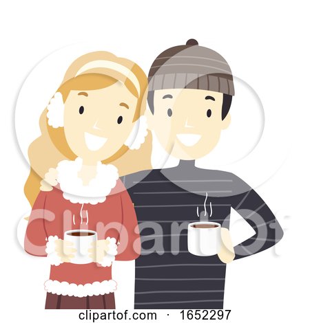 Couple Christmas Hot Choco Illustration by BNP Design Studio