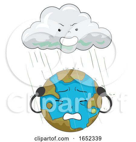 Earth Mascot Acid Rain Illustration by BNP Design Studio