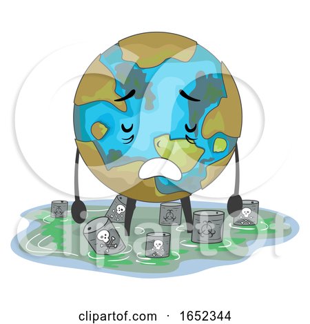 Earth Mascot Toxic Waste Illustration by BNP Design Studio