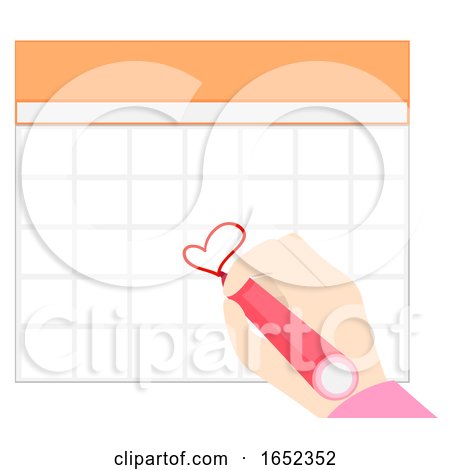 Hand Calendar Mark Anniversary Heart Illustration by BNP Design Studio