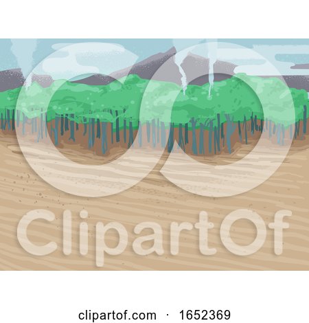 Eco Crisis Deforestation Background Illustration by BNP Design Studio
