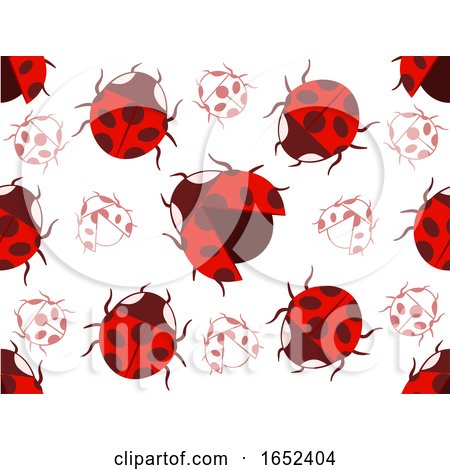 Lady Bug Pattern Seamless Background Illustration by BNP Design Studio