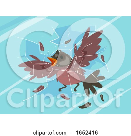 Bird Glass Collision Illustration by BNP Design Studio