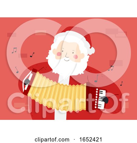 Santa Claus Accordion Street Performer by BNP Design Studio