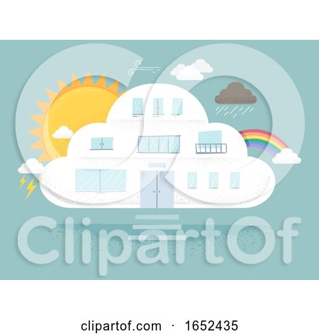 Cloud Weather Building Illustration by BNP Design Studio