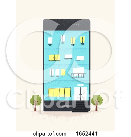 Mobile Phone Building Illustration by BNP Design Studio