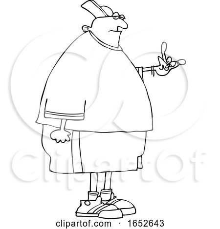 Cartoon Black and White Chubby Gangster by djart