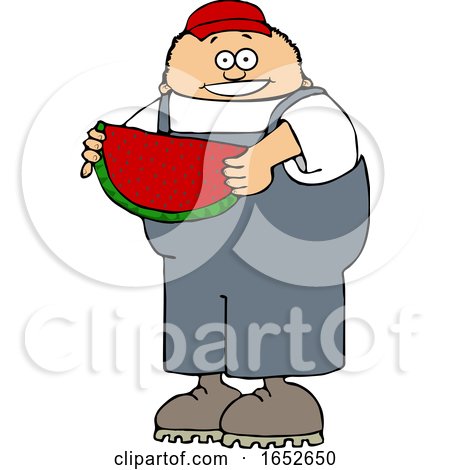 Cartoon Boy Holding Watermelon by djart