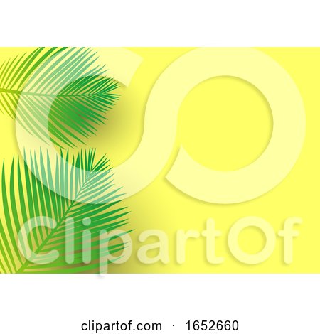 Palm Tree Leaves on a Bright Yellow Background by KJ Pargeter