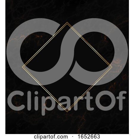 Gold and Black Frame on a Marble Texture Background by KJ Pargeter
