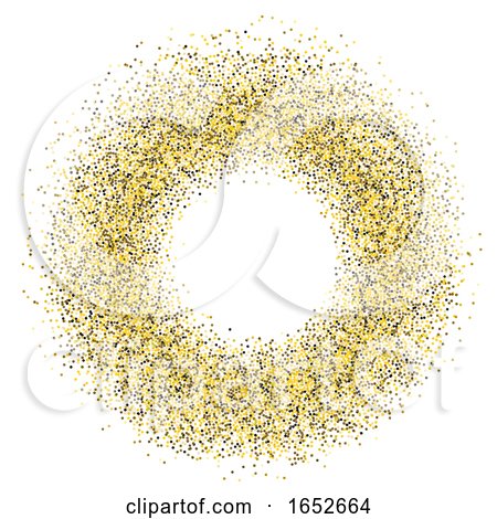 Golden Glittery Confetti on White Background by KJ Pargeter