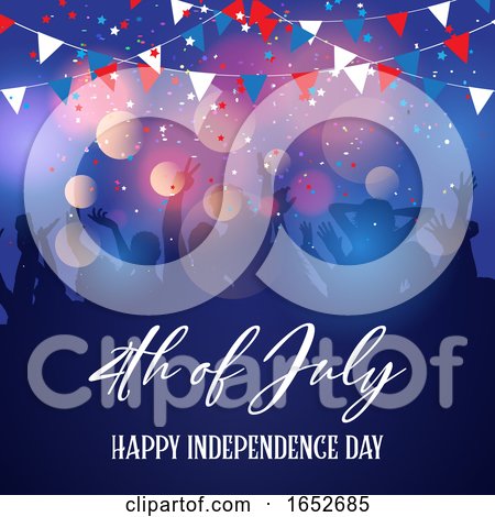 Party Crowd on a 4th July Independence Day Background by KJ Pargeter