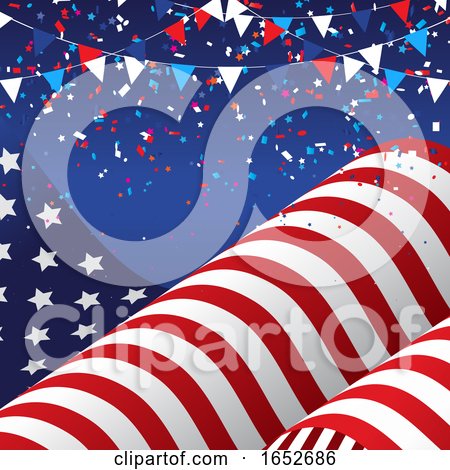 4th July Background with American Flag by KJ Pargeter