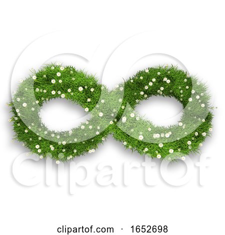 3D Grass and Daisies in an Infinity Symbol Shape by KJ Pargeter