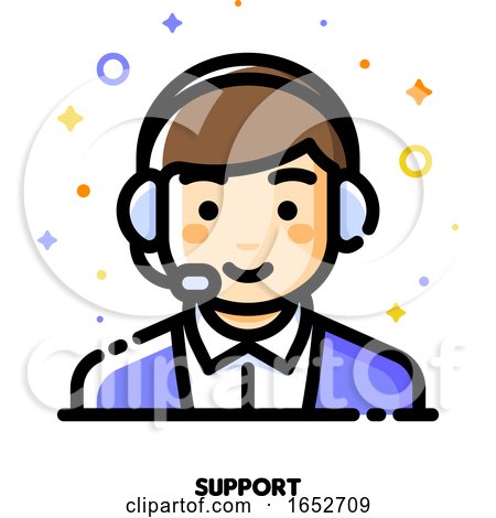 Icon of Cute Boy with Headset by elena