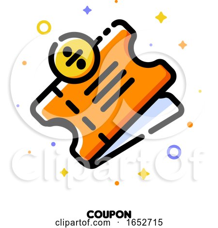 Icon of Discount Ticket with Percent Sign by elena