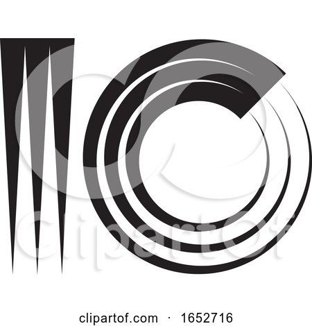 Abstract Black and White Number Ten Design by Lal Perera