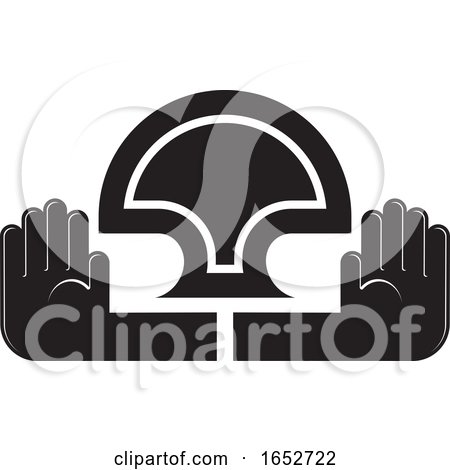 Abstract Black and White Hand Icon by Lal Perera