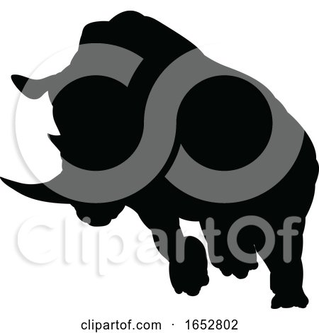 Rhino Animal Silhouette by AtStockIllustration